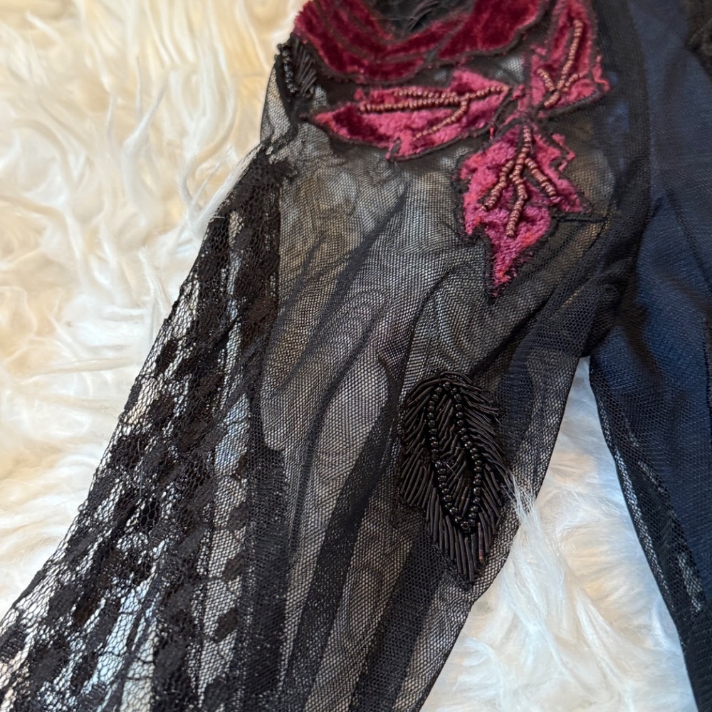 NWT French Connection RARE cocktail embroidered embellished tulle dress sz 2 - Picture 3 of 9